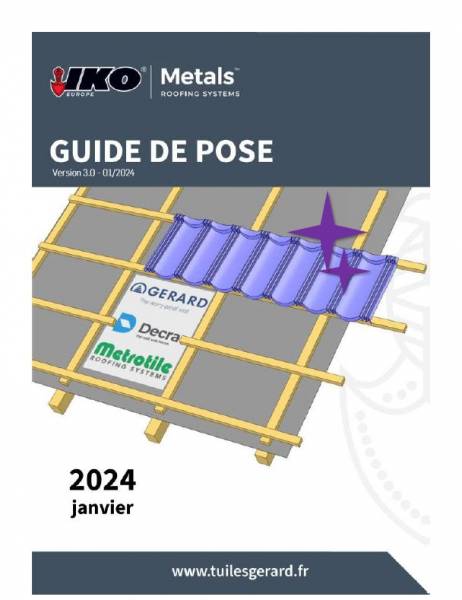 Guide de pose Tuiles et ardoises IKO Metal 2024